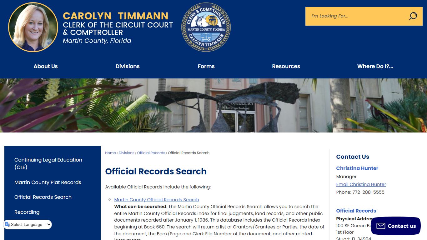 Official Records Search | Martin County Clerk